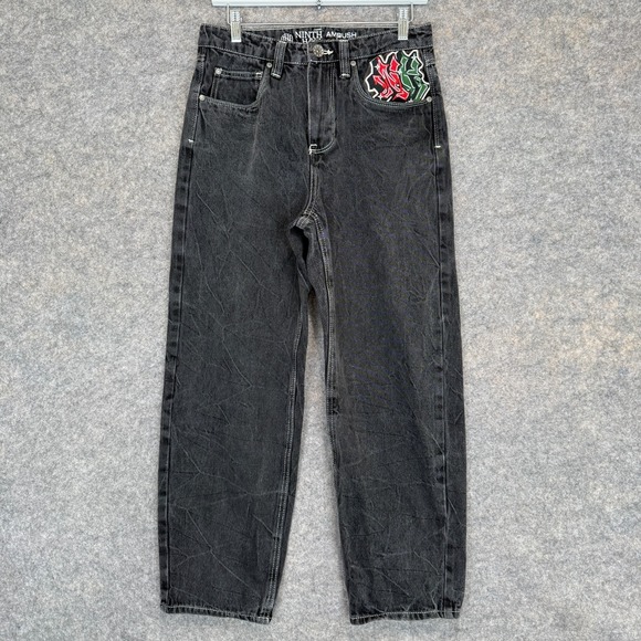 Ninth Hall Ambush Jeans Men 29 Embroidered Pockets Snake Eagle Baggy Denim Skate - Picture 2 of 16